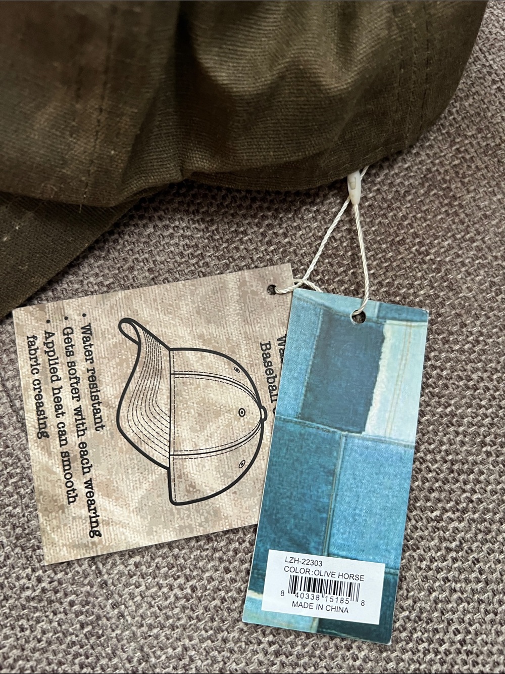 Patchwork by La Valentina Unisex Olive Green Horse Embroidered Baseball Cap NWT - Picture 3 of 3